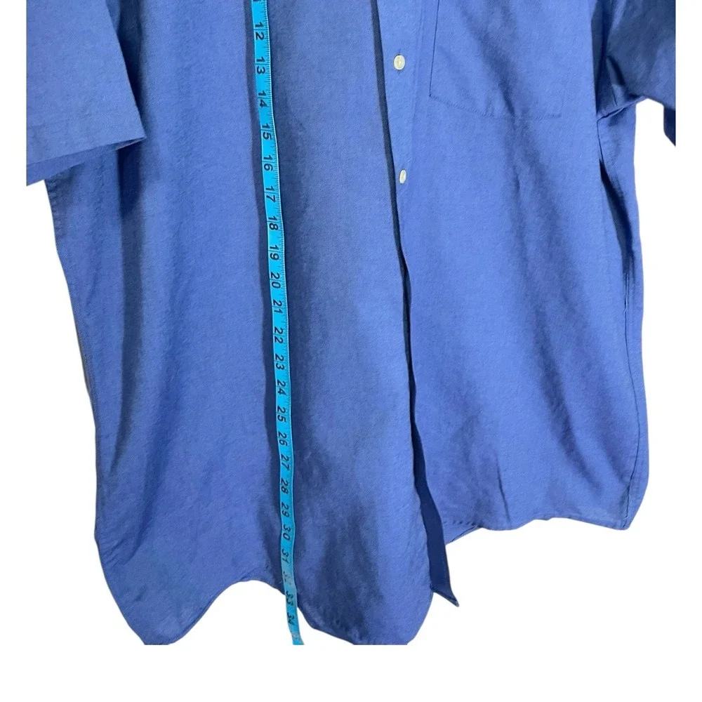Arrow 18 Blue Short Sleeve Button Down Shirt Wrinkle Free Oxford Officecore - Picture 3 of 7